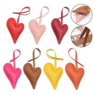 Leather heart bag charms in multiple colors