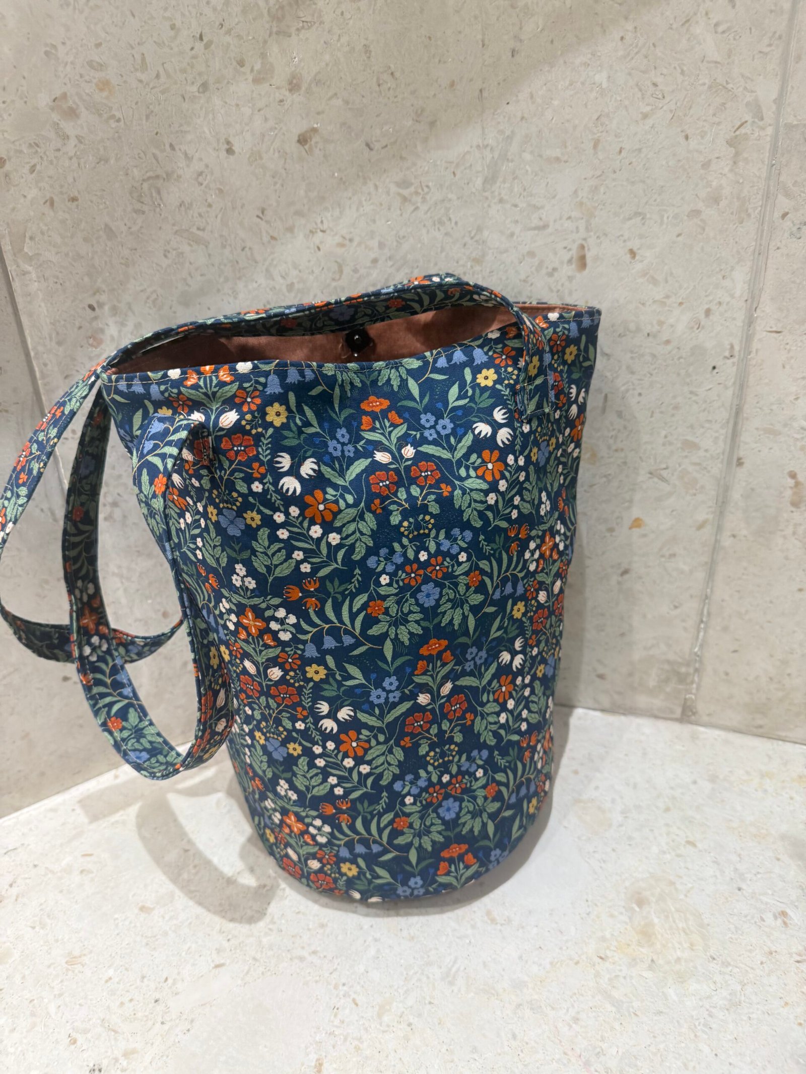 Handmade Floral Canvas Bucket Bag - Image 5