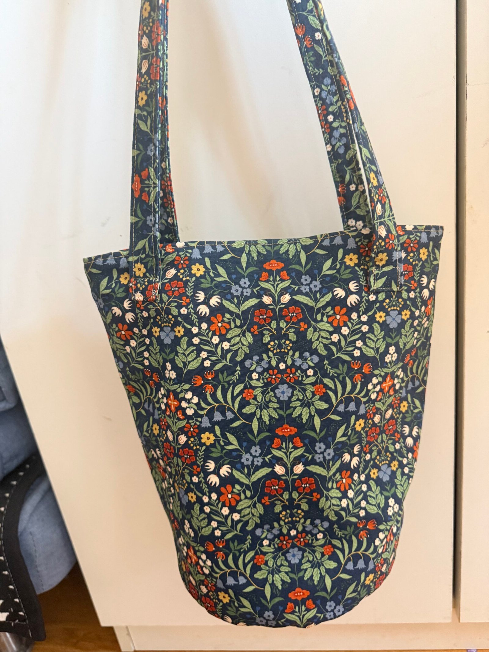 Handmade Floral Canvas Bucket Bag - Image 4