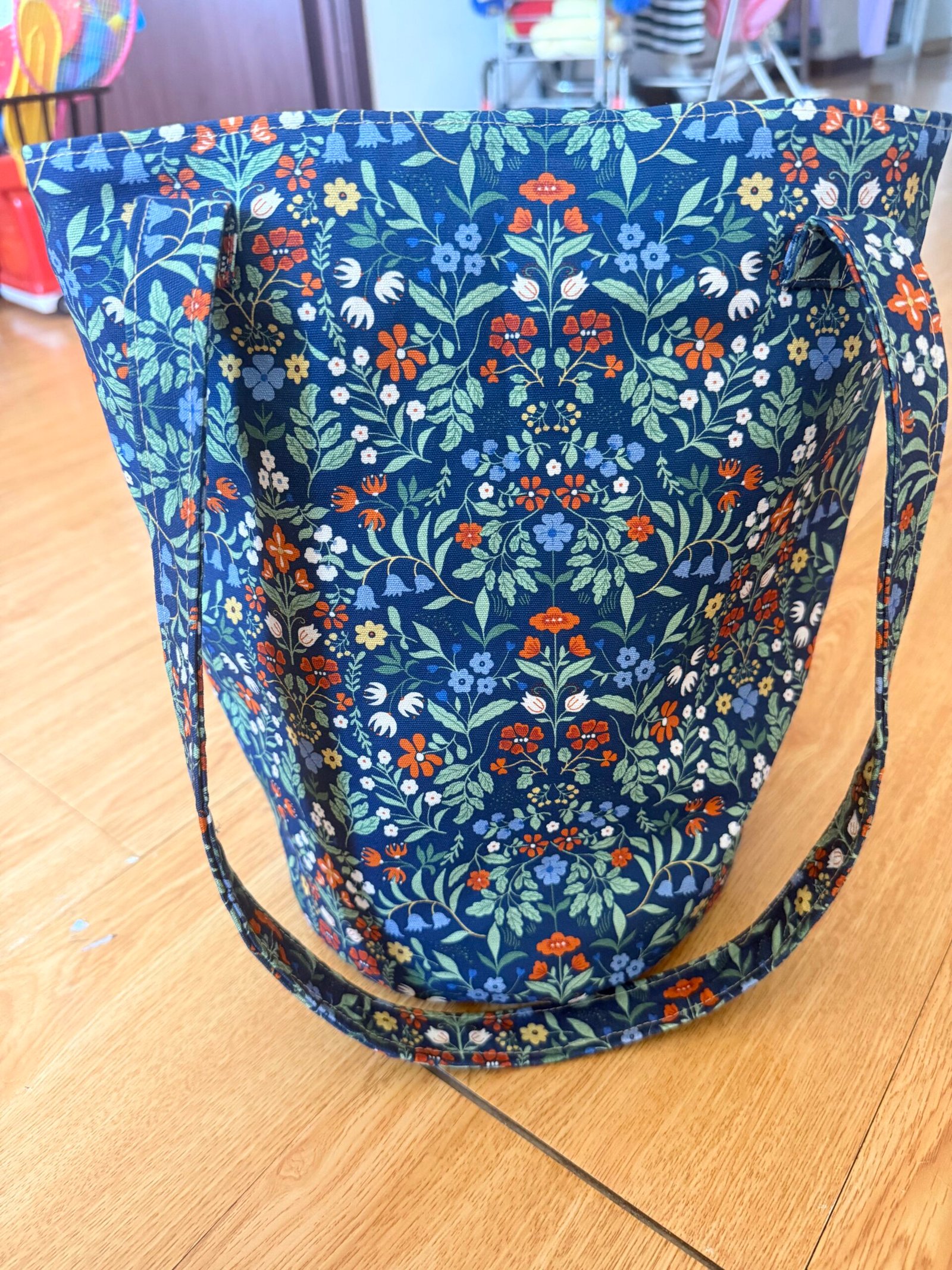 Handmade Floral Canvas Bucket Bag - Image 2