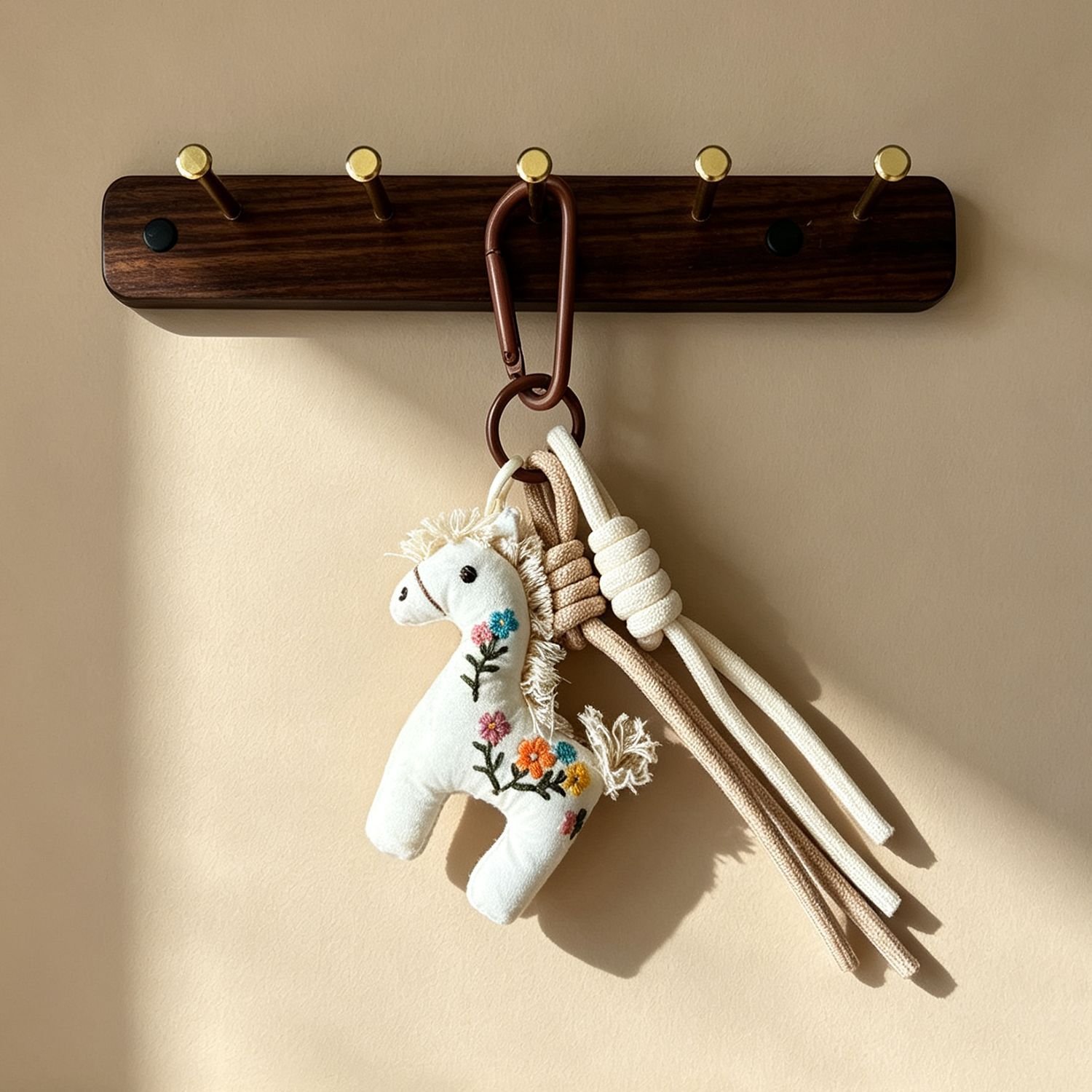 Little Meadow Embroidered Pony Charm – Handmade Fabric Bag & Phone Accessory - Image 5