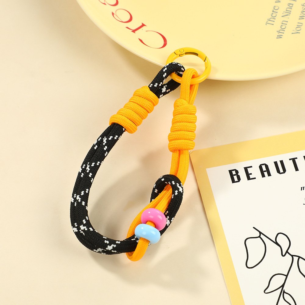 Dopamine Color Braided Double-Ring Phone Wrist Strap - Image 2
