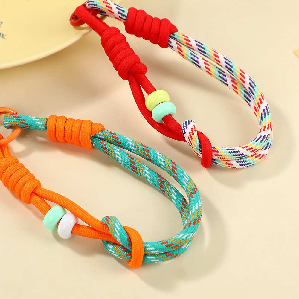 Dopamine Color Braided Double-Ring Phone Wrist Strap - Image 3