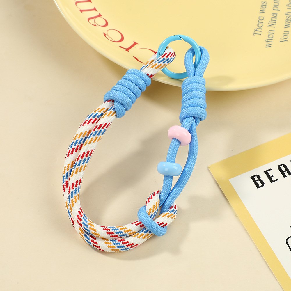Dopamine Color Braided Double-Ring Phone Wrist Strap - Image 5