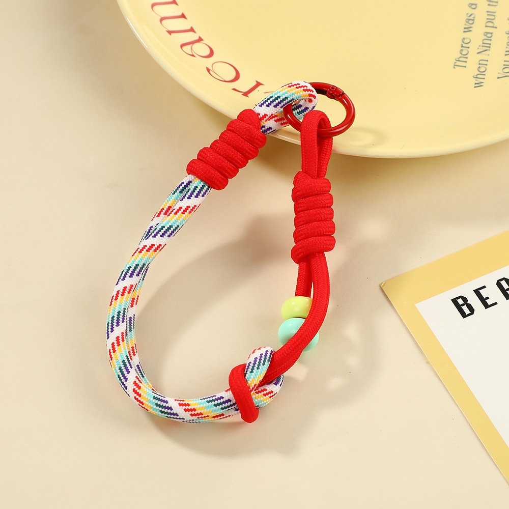 Dopamine Color Braided Double-Ring Phone Wrist Strap - Image 6