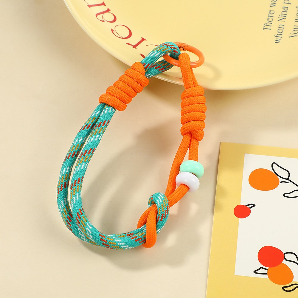 Dopamine Color Braided Double-Ring Phone Wrist Strap - Image 7