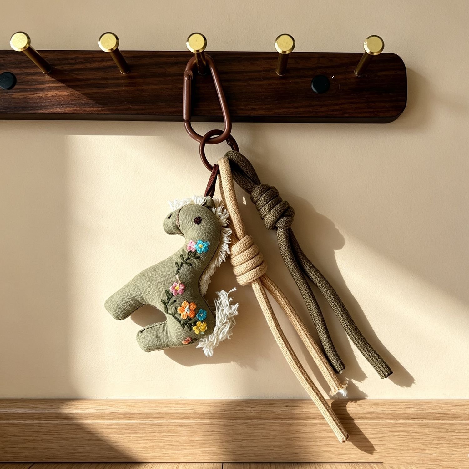 Little Meadow Embroidered Pony Charm – Handmade Fabric Bag & Phone Accessory - Image 4